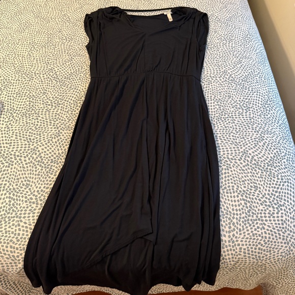 Soma | Black Jersey Knit V-Neck Dress - Picture 4 of 7